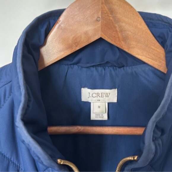 J Crew Quilted Puffer Vest Sz M Full zip Navy Blue - Picture 4 of 9